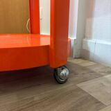 70s orange serving trolley