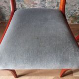 Rare - Set of 4 Louis Philippe/restoration style chairs with medallion - Blue / cherry color