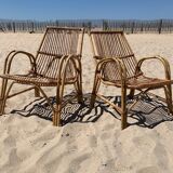 Pair of rattan armchairs