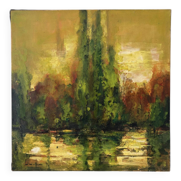 Autumn Reflections, oil on canvas signed 1974
