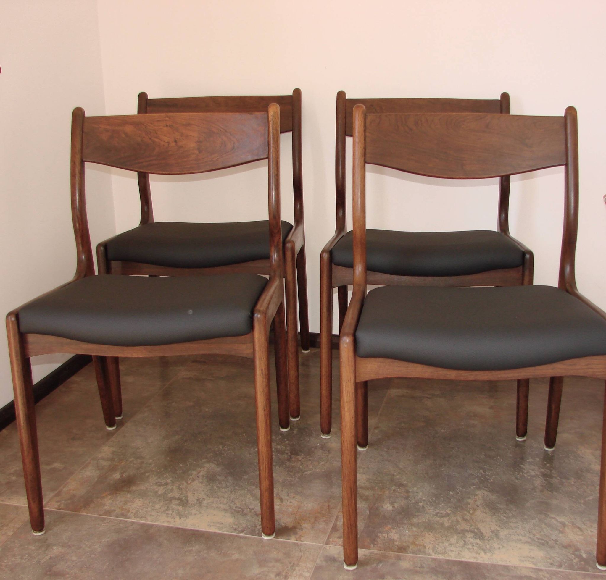 Set of 4 vintage rosewood chairs from the 1960s, Richbilt, Johannes Anderse