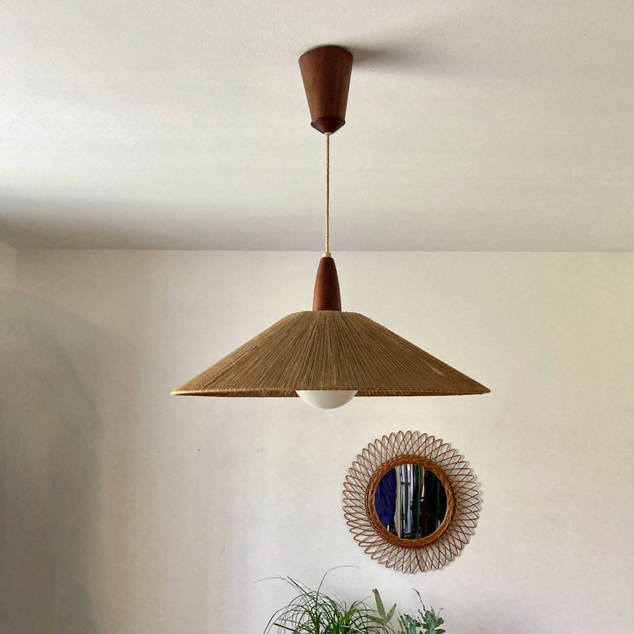 Scandinavian rope pendant light