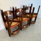 Set of 6 Girsberger Scandinavian style chairs from the 70s, vintage, solid wood, original fabric