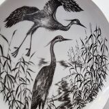 Vintage wall plate with herons