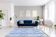 Tapis marocain moderne bleu art contemporain 240x300cm