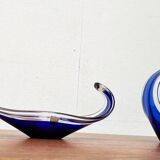 Vintage vase and bowl in art glass from Bayel, France, 1970s, set of 2.