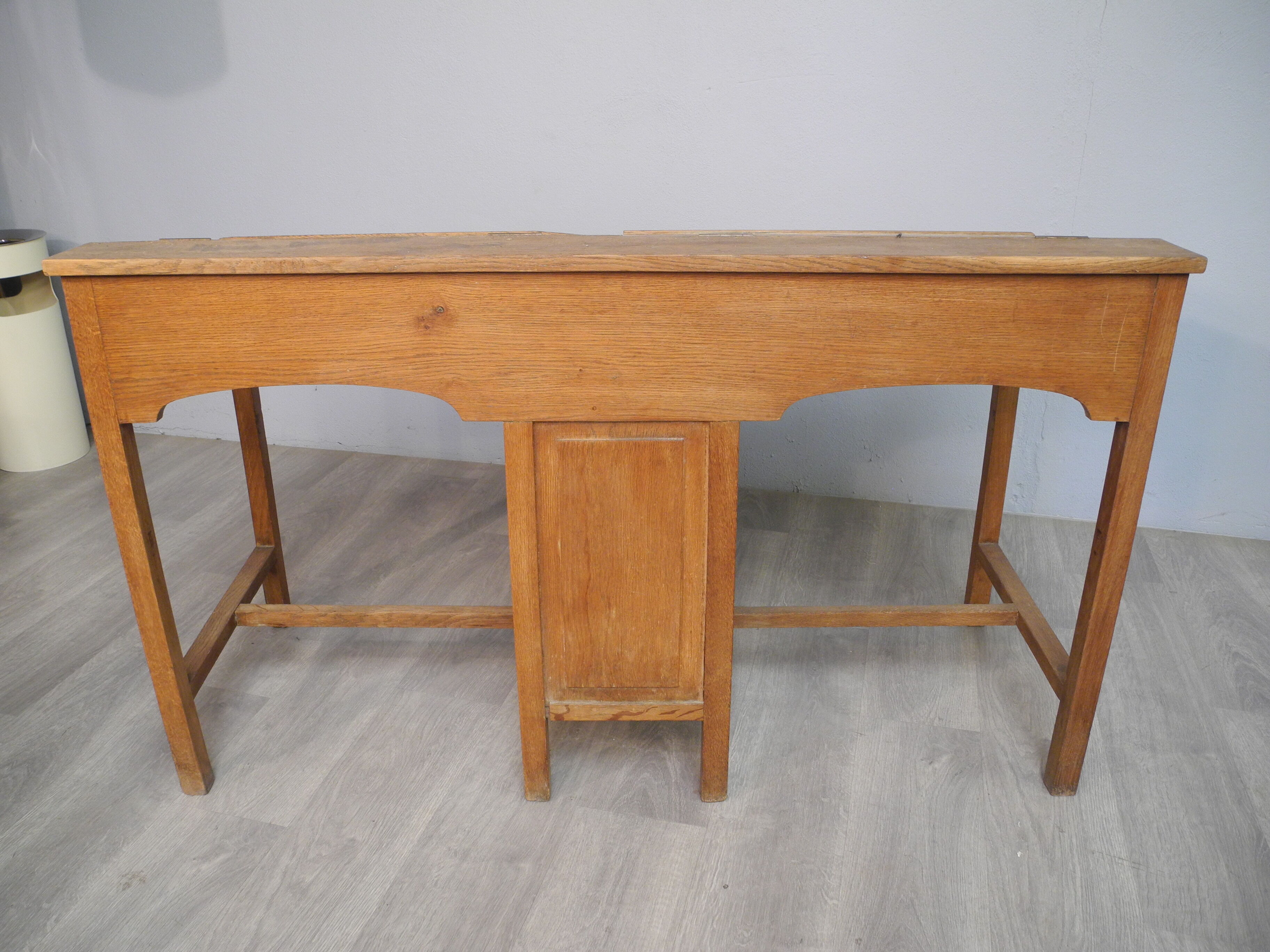 Office with double oak desks