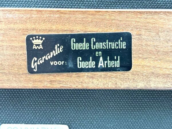 Suite de 4 chaises vintage en corne de vache - Louis van Teeffelen, tissu De Ploeg