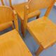 Set of 6 vintage minimalist beech wood chairs from the 70s and 80s.