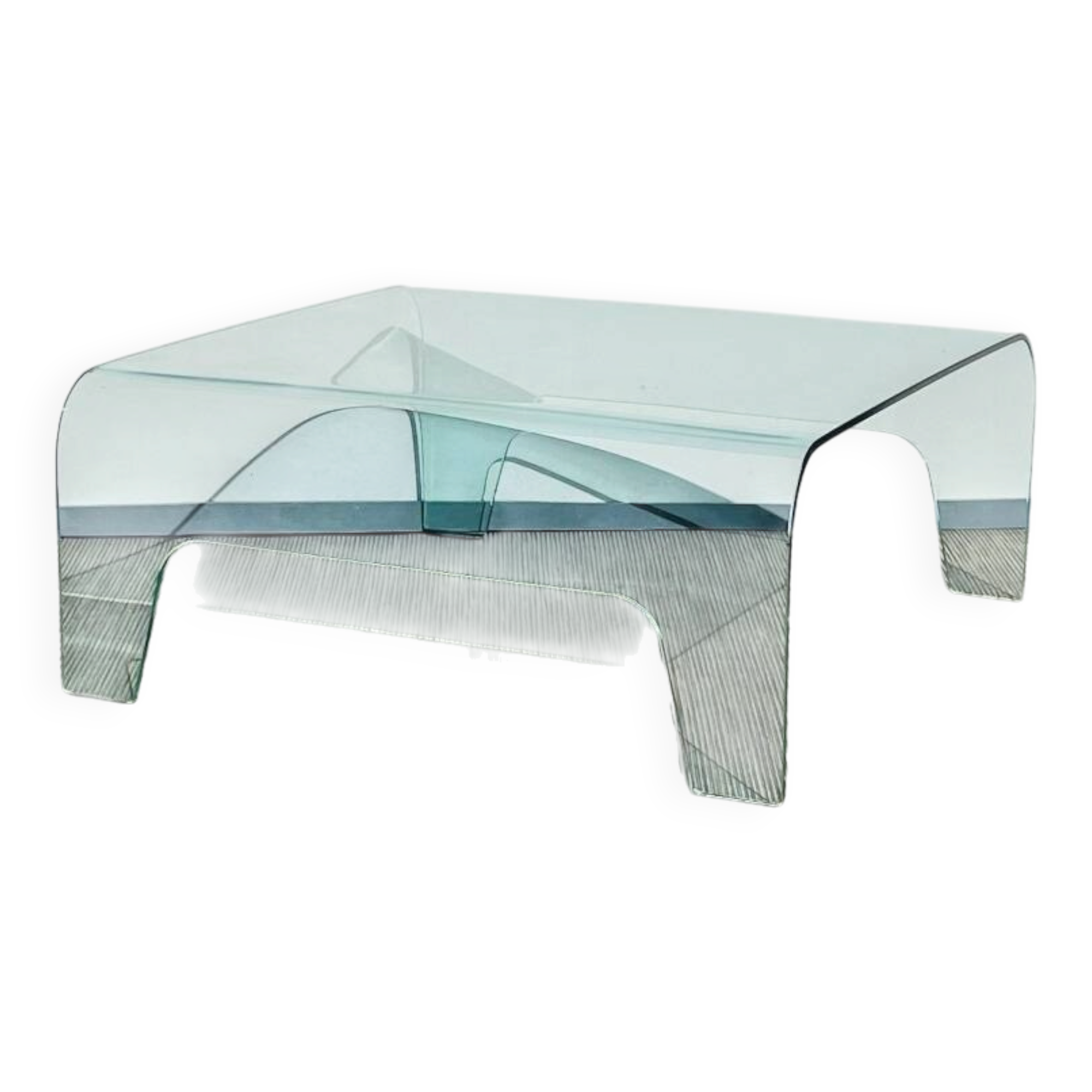 Table basse verre carrée. Vintage 90s