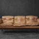 Vintage Mid-Century Danish Modern Cognac Leather 3-Seater Sofa, 1960s