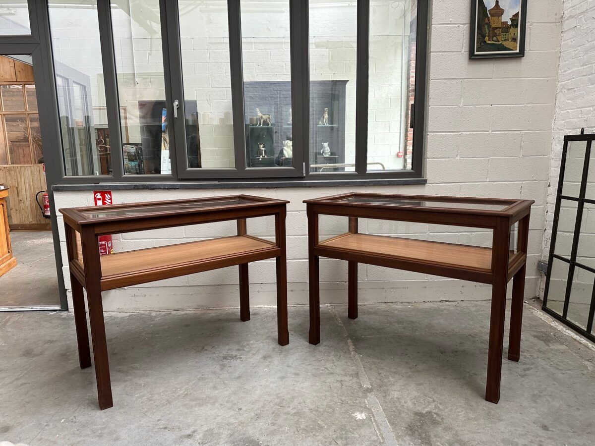 Pair of mahogany display cabinets from the 1960s