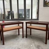 Pair of mahogany display cabinets from the 1960s