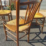 Series of 4 decked bistro chairs