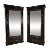 Pair of Chinoiserie Linen Cupboards / Wardrobes 19th Century