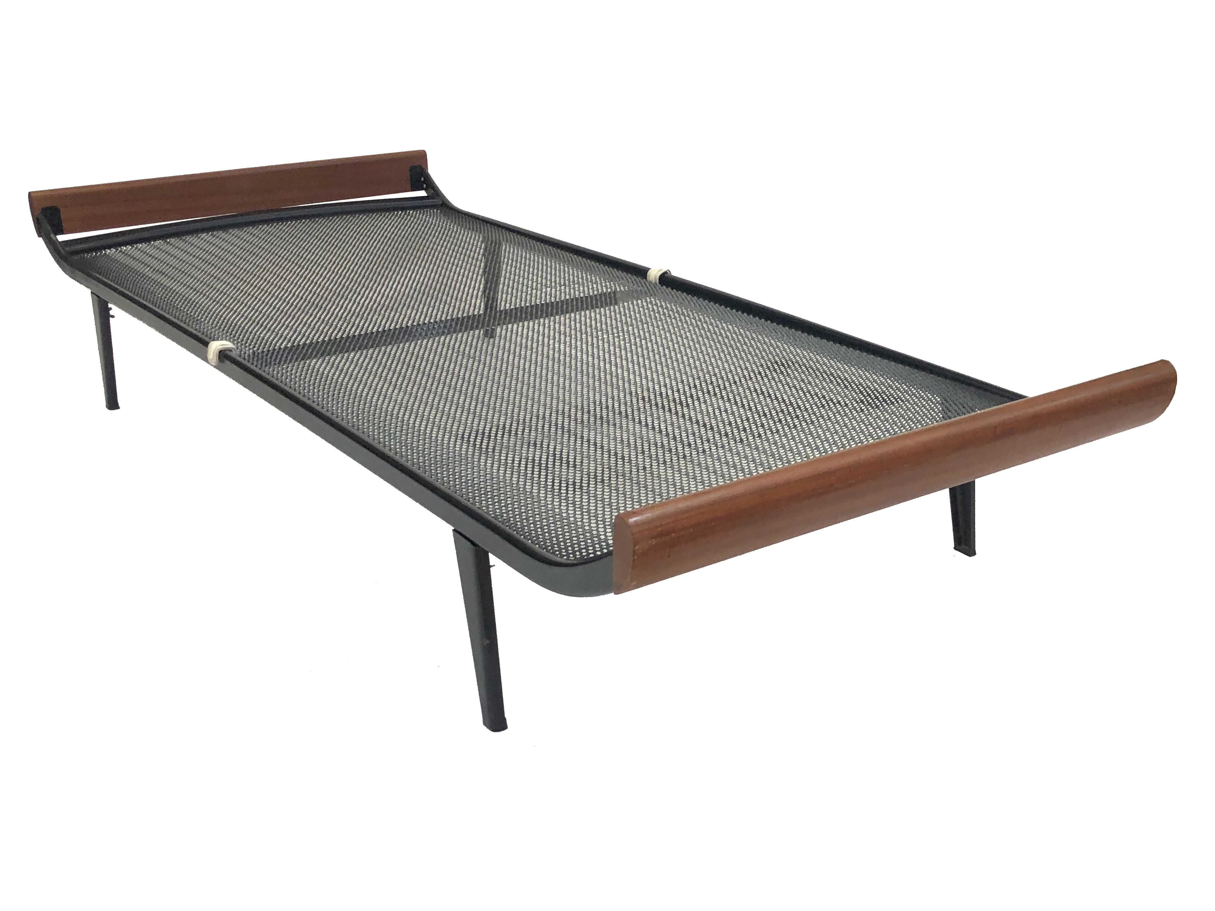 Vintage rest bed Auping Cleopatra bed metal teak dick Cordemeyer