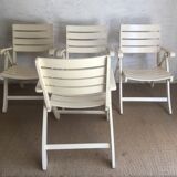 4 vintage folding garden armchairs