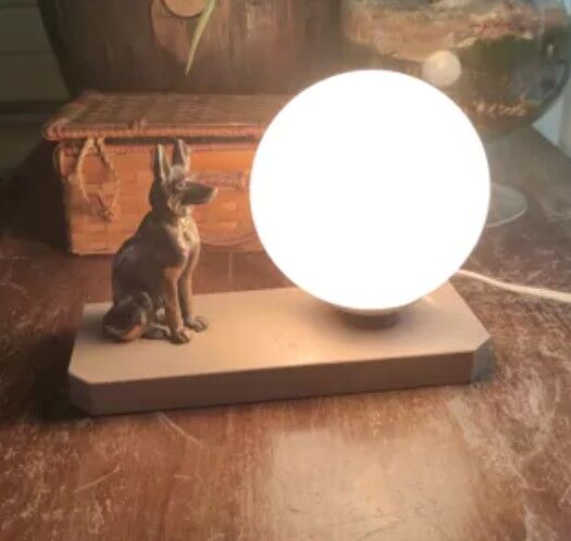 Art Deco table lamp German Shepherd