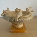 Vintage alabaster bird bath trinket dish