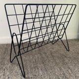 Vintage wired metal magazine rack