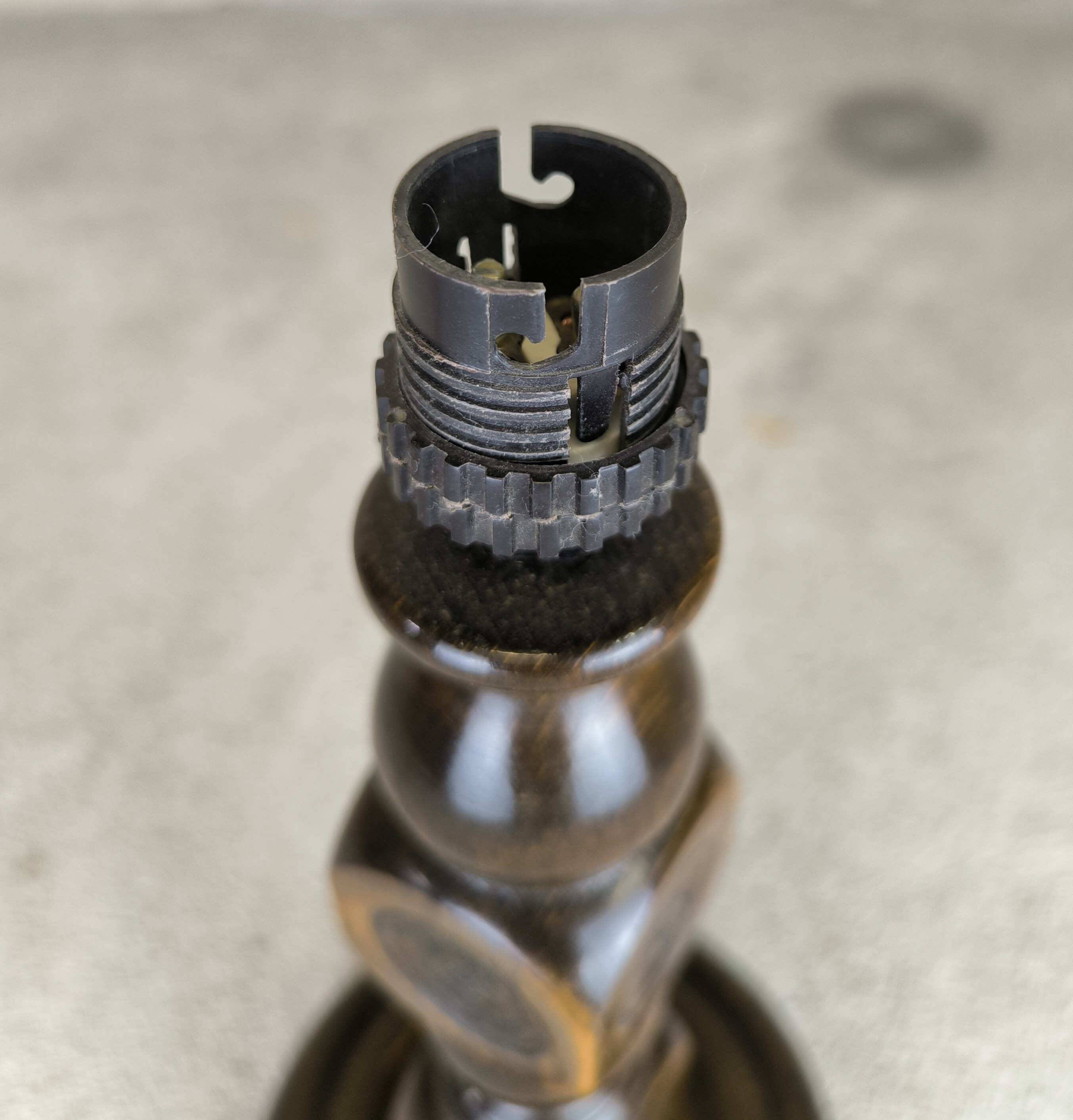 Vintage turned wood table lamp