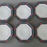 6 assiettes plates coquet forme lotus modèle orénoque