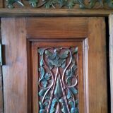 Indonesian cabinet in carved and painted exotic wood