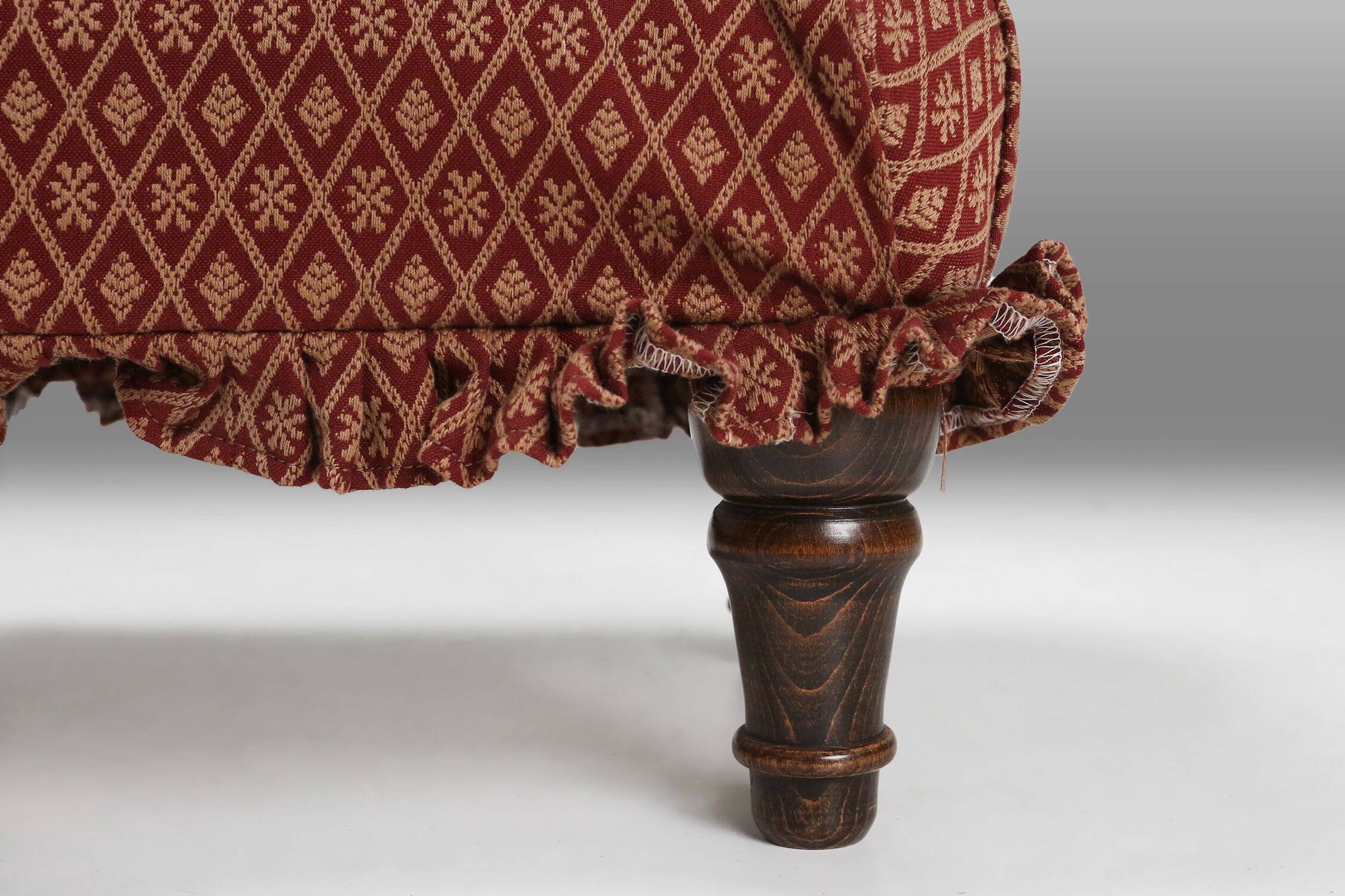 Small Art Deco Footstool with Original Upholstery, France, 1940s