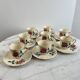 Set of 8 hand-painted coffee cups Sarreguemines Terre de fer