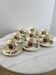 Set of 8 hand-painted coffee cups Sarreguemines Terre de fer