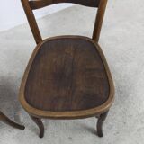 Pair of 1920s Baumann Bistro chairs, seat with design