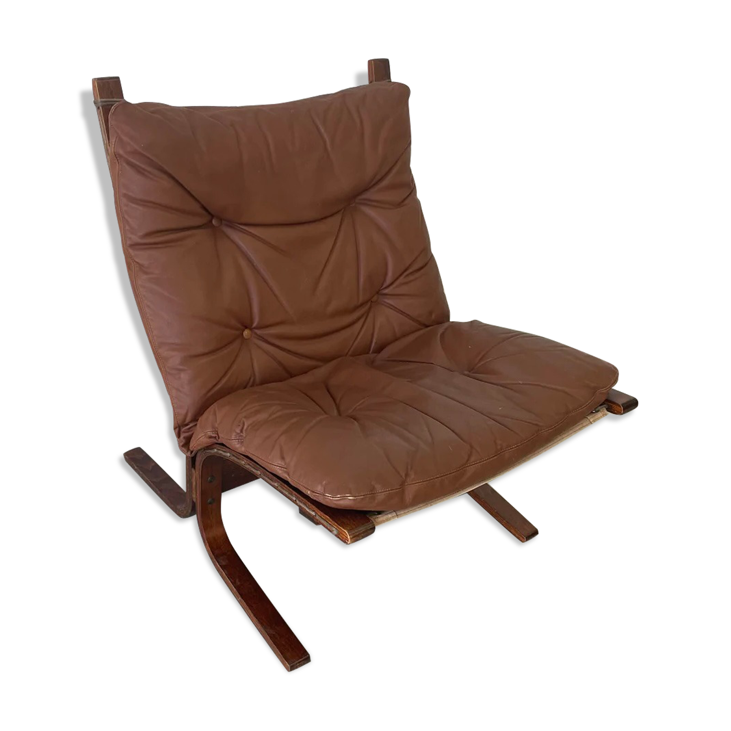 Vintage leather lounge chair Ingmar Relling