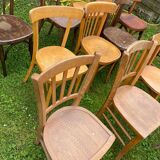 Lot of 16 mismatched bistro chairs