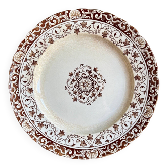 Assiette à gâteau n°1 Jules Vieillard - Bordeaux en terre de fer, service "Louis XV"