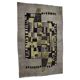 Rare beautiful hand made abstract design wool carpet / rug, 1940s