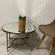 Table basse ronde miroir vintage