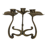 Chandelier feuilles en laiton vintage