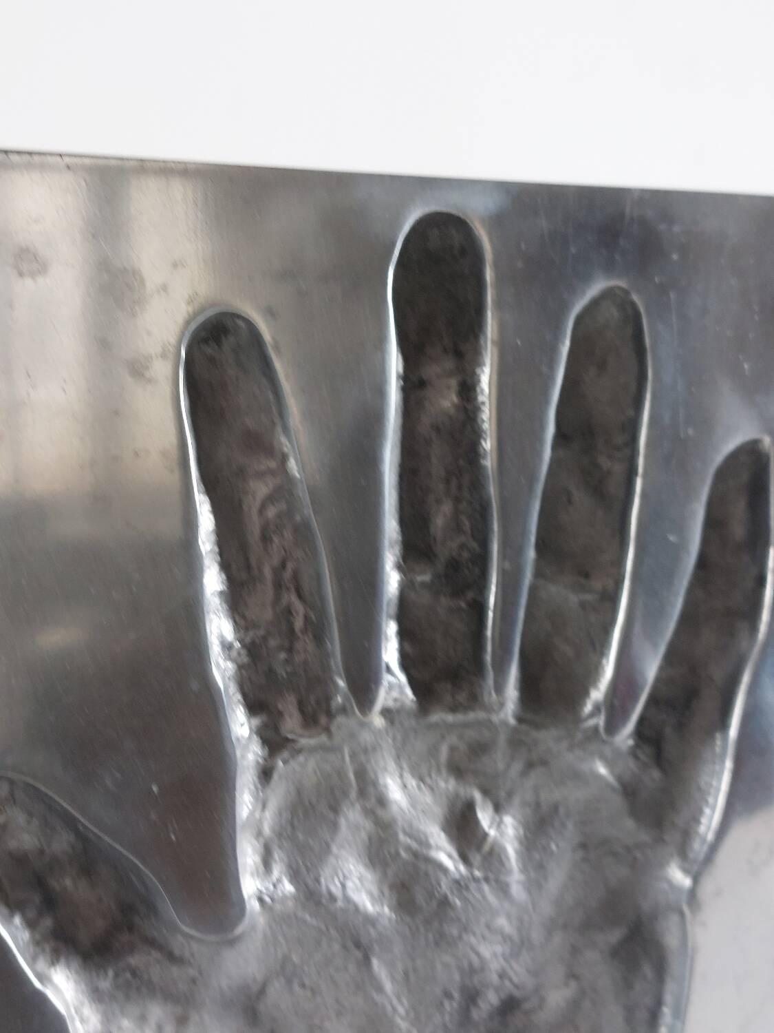 Aluminium sculpture of the protophotographic artwork by Ron Adzak.