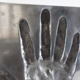 Aluminium sculpture of the protophotographic artwork by Ron Adzak.