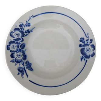 Assiette creuse fleurs bleues Badenviller