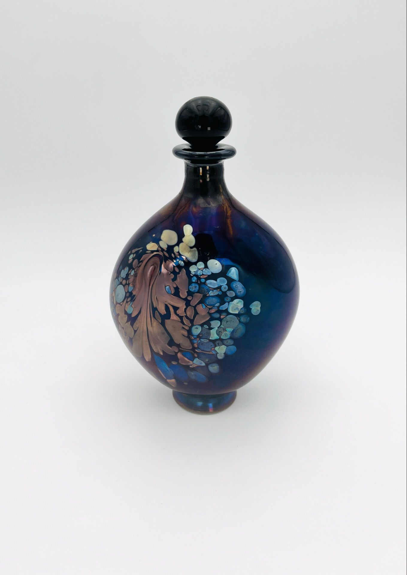Perfume Bottle Robert Pierini Studio Glass 1984 Iridescent 21.5cm