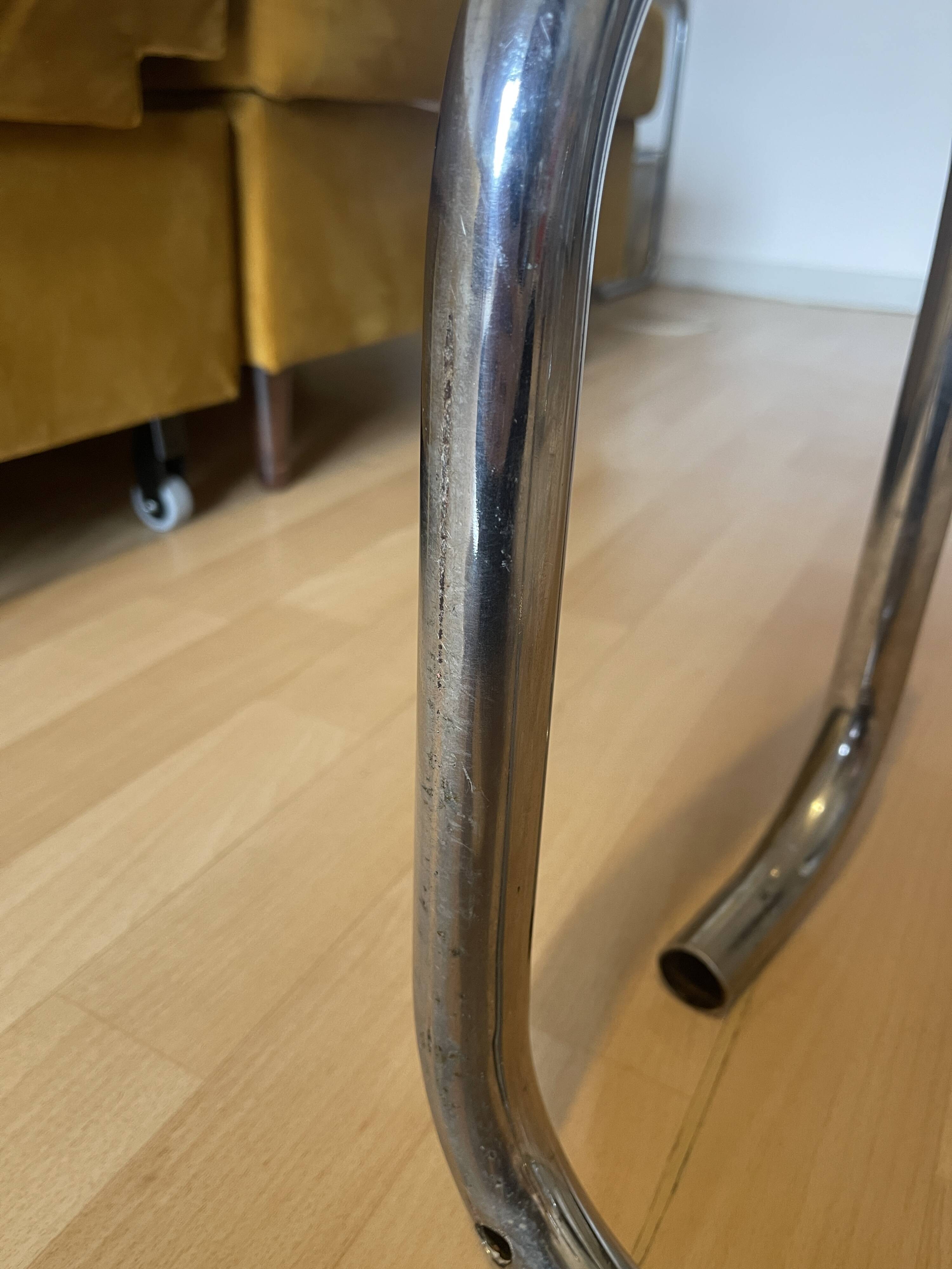 Chrome and smoked glass coffee table