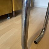 Chrome and smoked glass coffee table