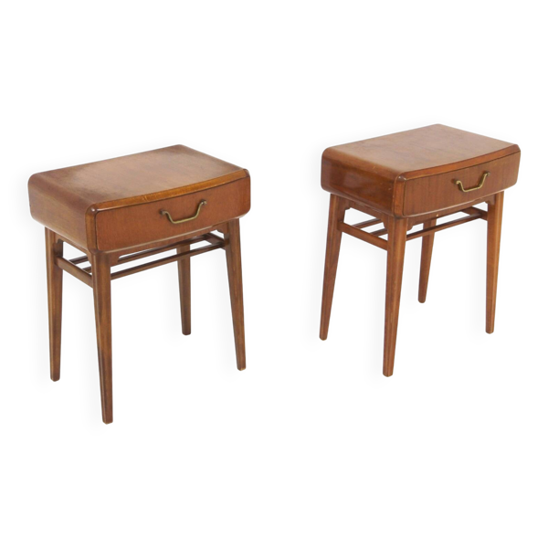 Set de 2 tables de chevet en acajou par Axel Larsson, Suède 1950