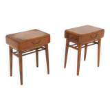 Set of 2 mahogany bedside tables by Axel Larsson, Sweden 1950