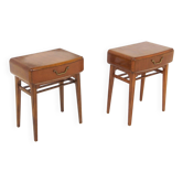 Set of 2 mahogany bedside tables by Axel Larsson, Sweden 1950