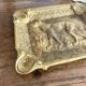 Cendrier, vide poche en laiton doré décor chien
