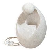 1970s lamp made of sculpted limestone by Gérard Esnault.