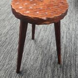 Brutalist wooden tripod stool
