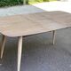 Renovated Scandinavian extendable dining table in teak and veneer from 1980.
